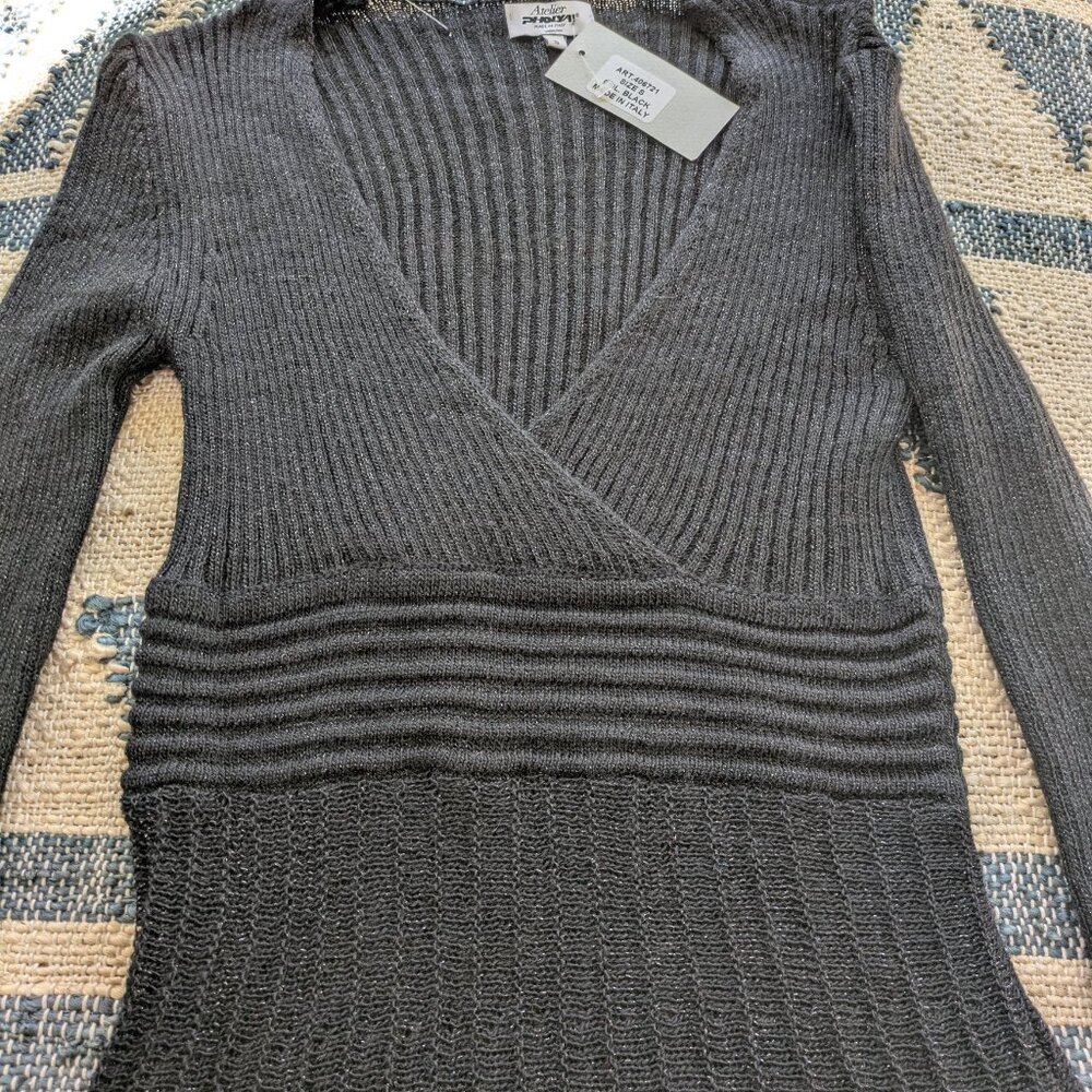 ATELIER PHOLYA METALLIC SHIMMER SWEATER DRESS S NWT MADE IN ITALY